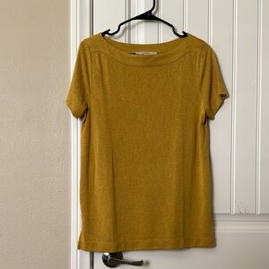LOFT Mustard Yellow Boatneck Tee